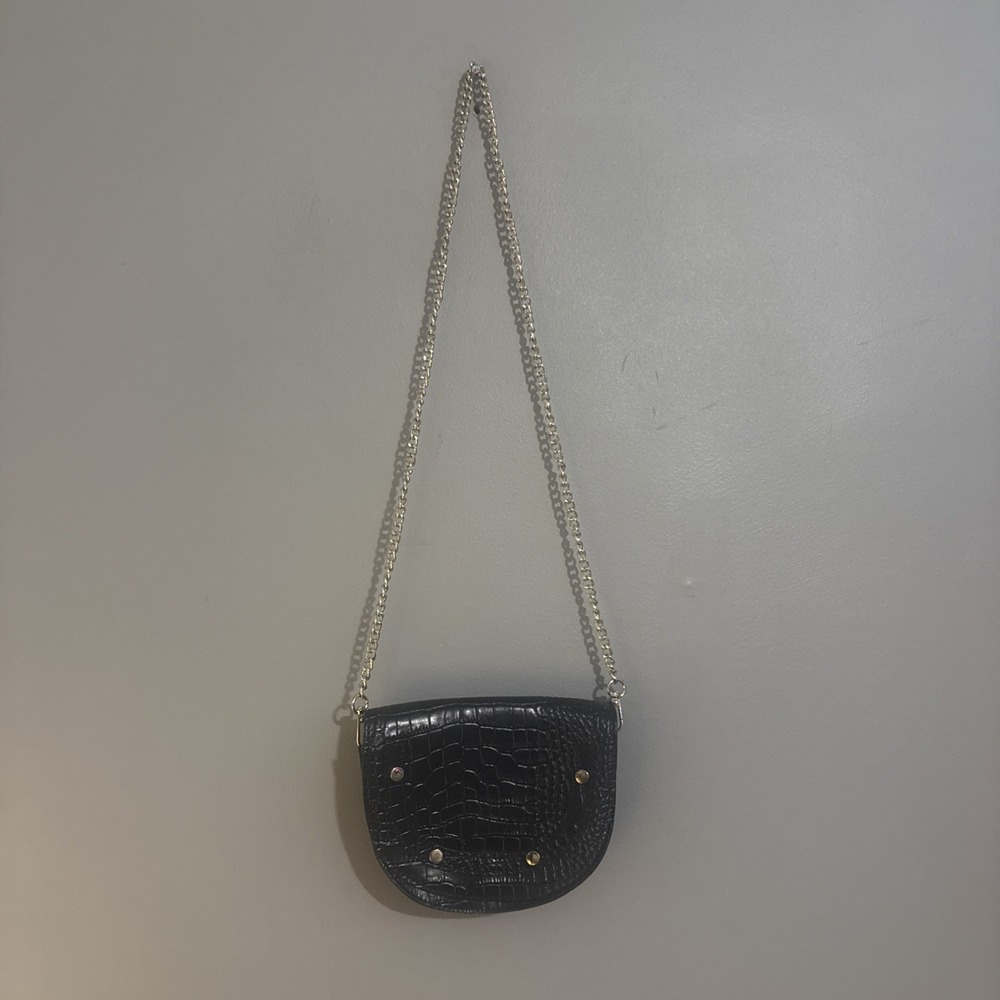 Stella Bianca Mini Half-MoonCrossbody Genuine Leather Vintage Made in Italy EUC